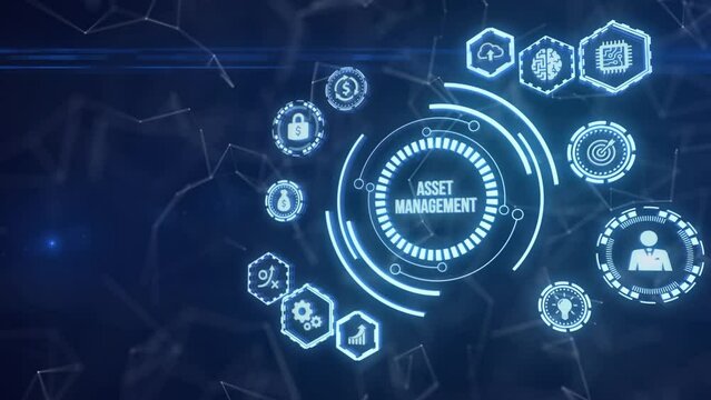 Internet, business, Technology and network concept. Asset management. Virtual button.