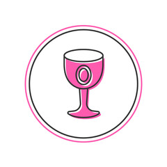 Filled outline Medieval goblet icon isolated on white background. Holy grail. Vector