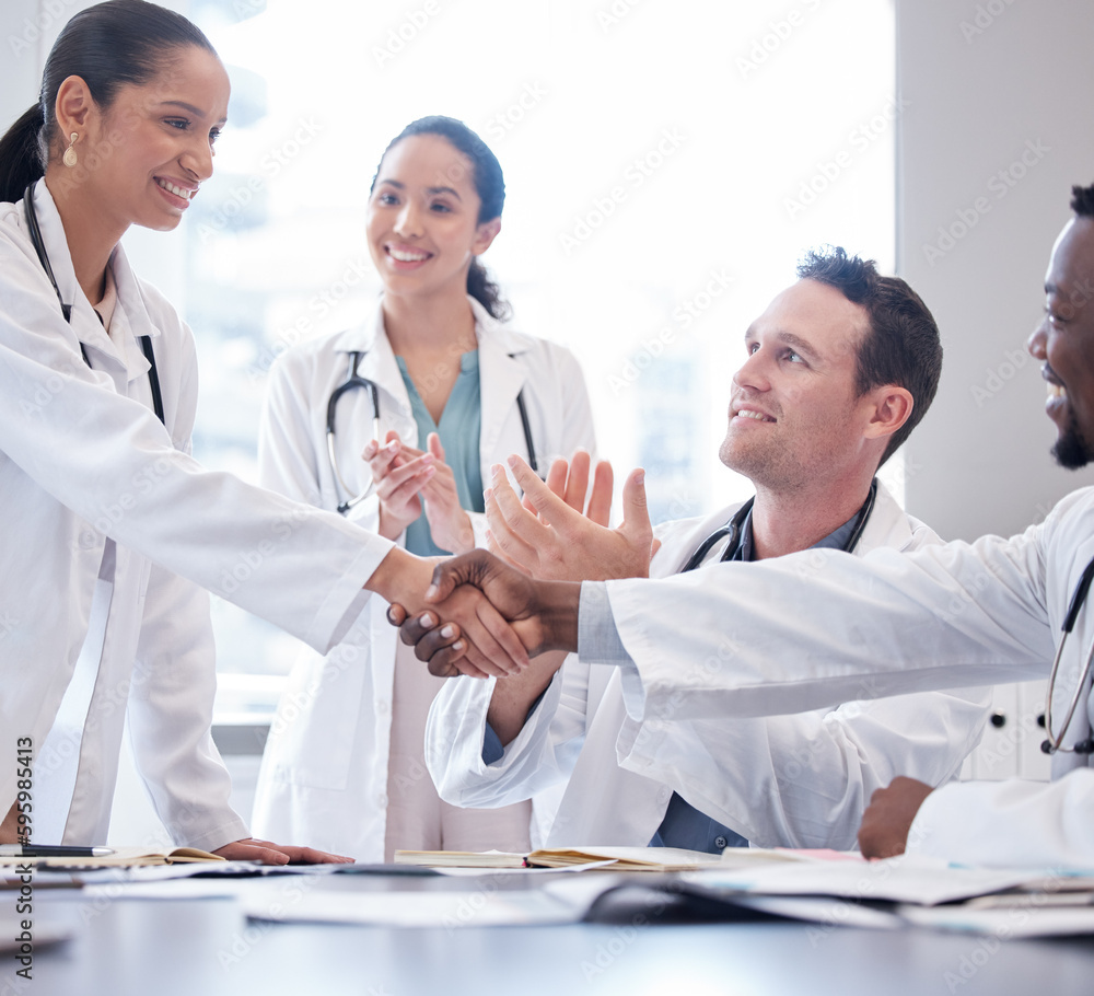 Aufkleber youre going to do great things. a group of doctors applauding as a new team member is welcomed aboar