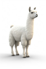 Llama cartoon character  isolated on a white background Generative AI