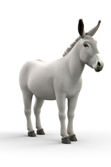 Naklejka na ściany i meble Donkey cartoon character isolated on a white background Generative AI