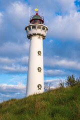 View of the landmark of Egmond aan Zee/NL, the lighthouse