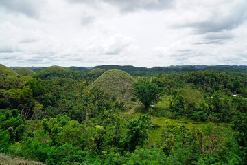 Fototapeta na wymiar famous chocolate hills on bohol island on the philippines