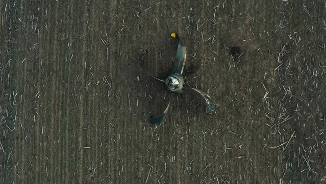 Rotation of drone above aircraft propeller