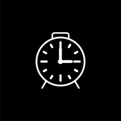 Clock icon isolated on black background