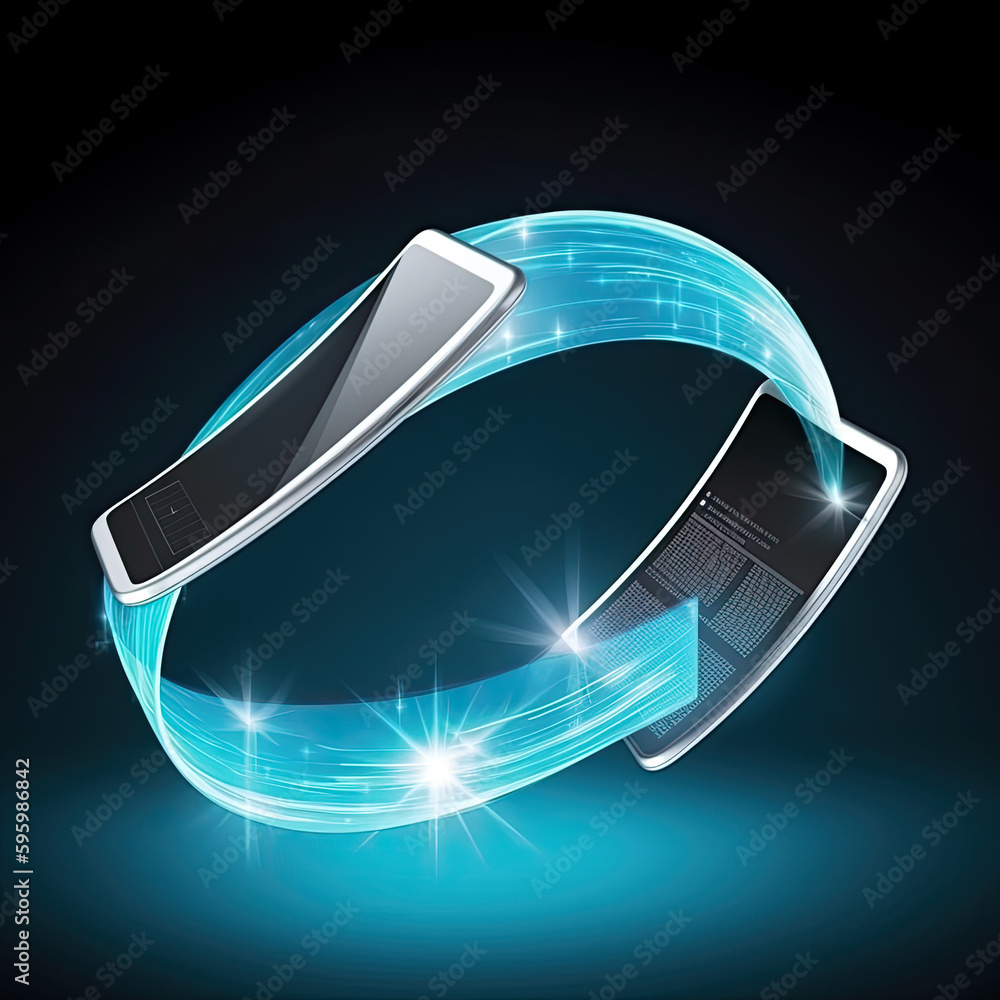 Poster modern flex screen icon. flat illustration of modern flex screen icon for web design