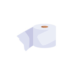 Toilet paper or kitchen paper tissue roll flat vector illustration isolated.