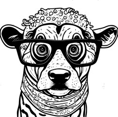 Obraz premium Cow With Glasses