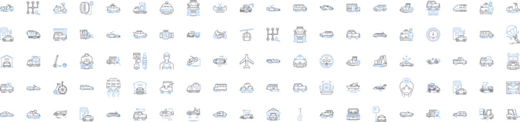 Delivery options line icons collection. Express, Same-day, Next-day, Standard, Fast, Slow, Urgent vector and linear illustration. Courteous,Reliable,Timely outline signs set