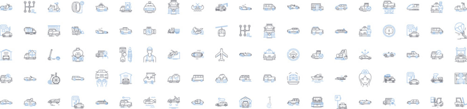 Delivery options line icons collection. Express, Same-day, Next-day, Standard, Fast, Slow, Urgent vector and linear illustration. Courteous,Reliable,Timely outline signs set