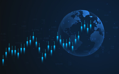 Stock market and exchange. Bullish point, Trend of graph.Graph chart of stock market investment world trading. Stock market data. Vector illustration