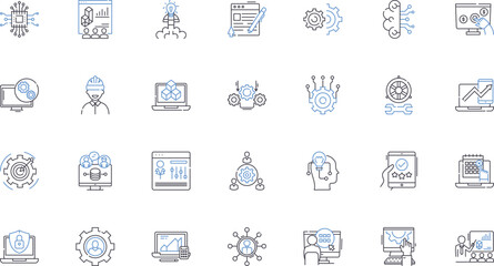 Information security line icons collection. Encryption, Firewall, Vulnerability, Malware, Cyberattack, Authentication, Identity vector and linear illustration. Access,Risk,Threat outline signs set