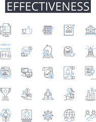 Fototapeta premium Effectiveness line icons collection. Forecasting, Modeling, Machine learning, Prediction, Data mining, Analytics, Insight vector and linear illustration. Trending,Anticipate,Proactive outline signs