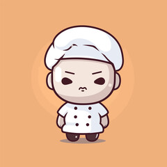 Cute kawaii chef chibi mascot vector cartoon style