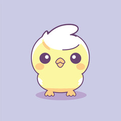 Cute kawaii chicken chibi mascot vector cartoon style