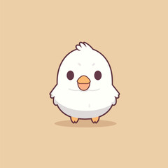 Cute kawaii chicken chibi mascot vector cartoon style
