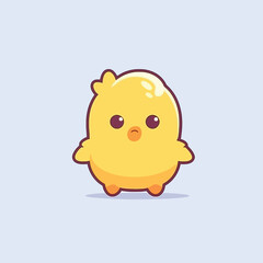 Cute kawaii chicken chibi mascot vector cartoon style