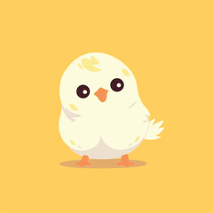 Cute kawaii chicken chibi mascot vector cartoon style
