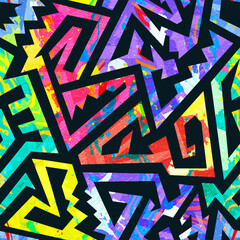 Bright Grunge graffiti seamless pattern