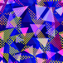 Blue triangles seamless pattern
