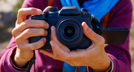 professional photographer with camera