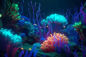 Fototapeta na wymiar Illustration sous-marine de coraux