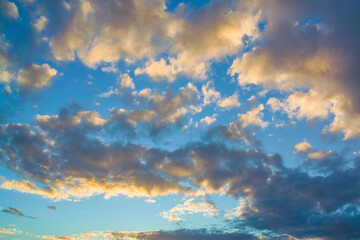 Sky with clouds at sunset