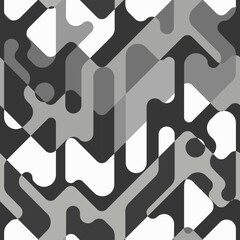 Gray geometric mosaic seamless pattern