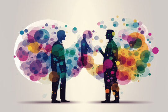 business illustration. small people characters develop creative business idea. Isometric big light bulb as metaphor idea. Graphics design Generative AI