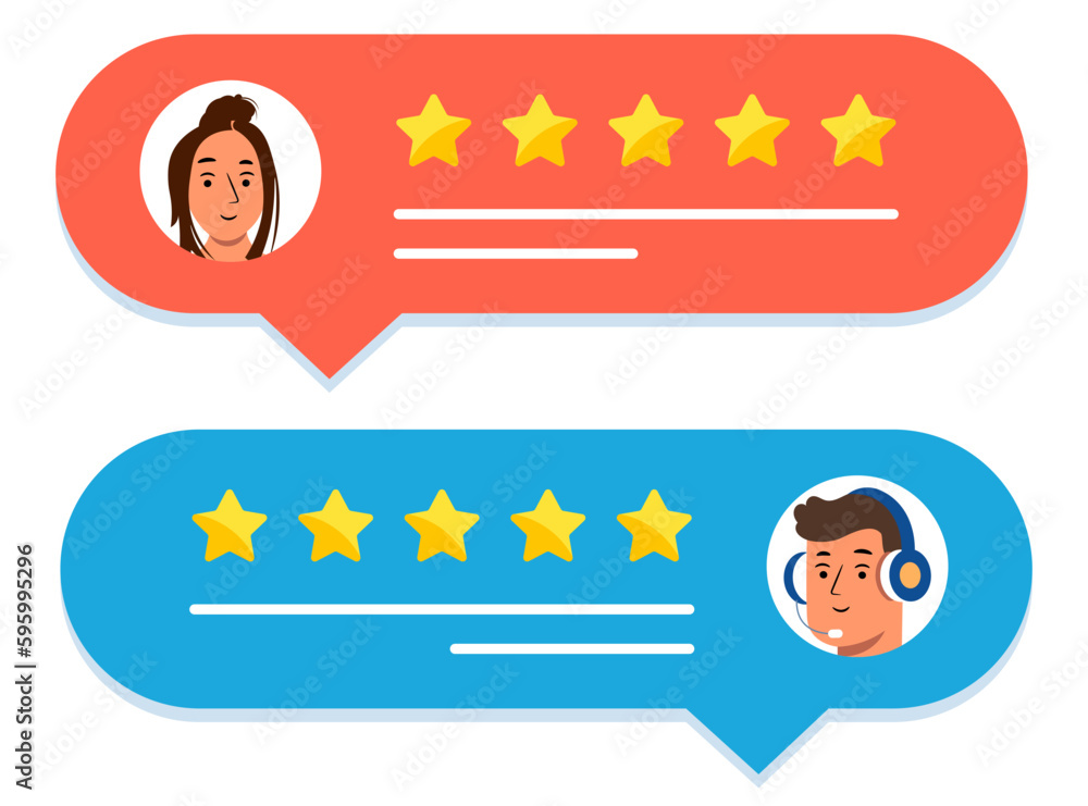 Poster Chatting speech bubble with people user in a flat design