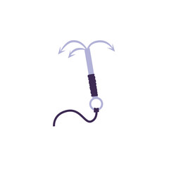 Climbing hook for alpine mountaineering icon flat vector illustration isolated.