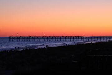Red sky sunset at Oak Island, NC. 