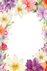 Obraz na płótnie Canvas Beautiful botanical border, floral invitation, cards, Floral decorations, template frame. Geenrative Ai