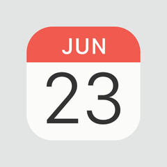Jun 23 icon isolated on background. Calendar symbol modern, simple, vector, icon for website design, mobile app, ui. Vector Illustration