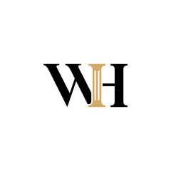 Letters WH and Pillar Logo Theme 01
