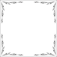 Elegant black and white monochrome ornamental border for greeting cards, banners, invitations. Vector frame for all sizes and formats. Isolated vector illustration.	