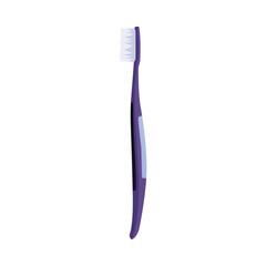 Blue-purple toothbrush flat style, vector illustration