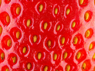 Strawberry close-up. Macro photography of a strawberry.