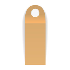 Brown blank bottle neck hanger mockup