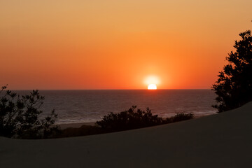 Beautiful sand dunes and sunset