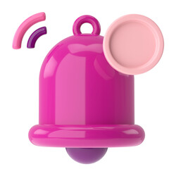 Notification icon. 3D bell. 3D illustration.