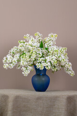 White lilac flowers in vase