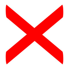 Fototapeta premium Red Cross Mark Brush, Red X mark, X Sign Hand Drawn Icon 