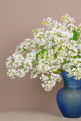 White lilac flowers in vase