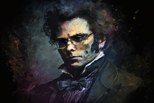 Artistic representation of schubert, concept of Artistic representation and Schubert, created with Generative AI technology