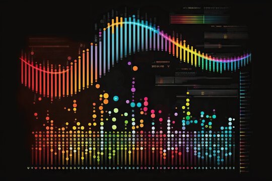 Dna sequence analysis with colorful graphs and charts depicting genetic markers and ancestry, concept of Genetic Analysis and Ancestry Mapping, created with Generative AI technology