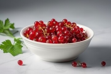 Currant in white bowl. Ingredients for juice, dessert, salad, dishes. 