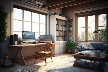 Fototapeta premium Idyllic, Cosy, Modern and Beautiful Living Room