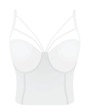 Women white corset . vector illustration