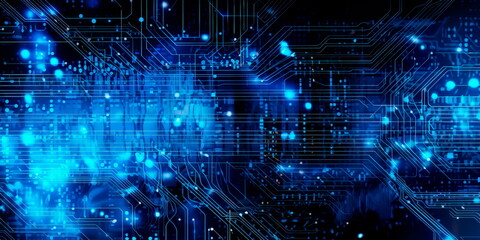 Obraz premium Futuristic quantum explosion technology. Modern Technology Circuit Board Illustration Texture Generative AI
